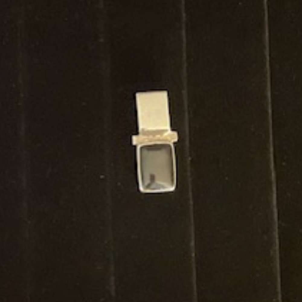 Sterling Silver Black Rectangle Pendant - image 2